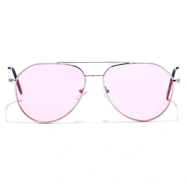 JRS by Coolwinks S17B5955 Pink Tinted Pilot Sunglasses for Men and Women