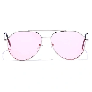 JRS by Coolwinks S17B5955 Pink Tinted Pilot Sunglasses for Men and Women