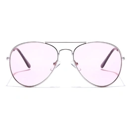 JRS by Coolwinks S23A5675 Pink Tinted Pilot Sunglasses for Men and Women