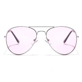 JRS by Coolwinks S23A5675 Pink Tinted Pilot Sunglasses for Men and Women