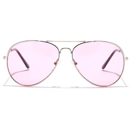 JRS by Coolwinks S23A5893 Pink Tinted Pilot Sunglasses for Men and Women