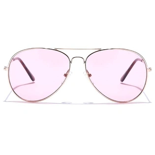 JRS by Coolwinks S23A5893 Pink Tinted Pilot Sunglasses for Men and Women