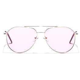 JRS by Coolwinks S23A5956 Pink Tinted Pilot Sunglasses for Men and Women