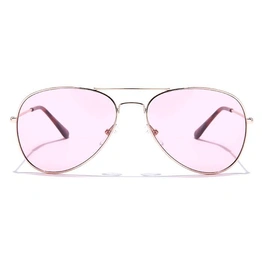 JRS by Coolwinks S23A6019 Pink Tinted Pilot Sunglasses for Men and Women