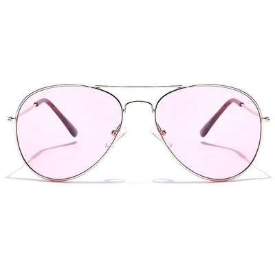 JRS by Coolwinks S23B5675 Pink Tinted Pilot Sunglasses for Men and Women