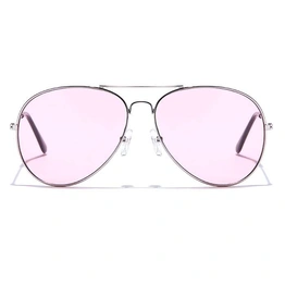 JRS by Coolwinks S23B5893 Pink Tinted Pilot Sunglasses for Men and Women