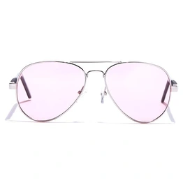 JRS by Coolwinks S23B5977 Pink Tinted Pilot Sunglasses for Men and Women