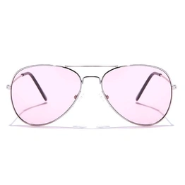 JRS by Coolwinks S23B6019 Pink Tinted Pilot Sunglasses for Men and Women