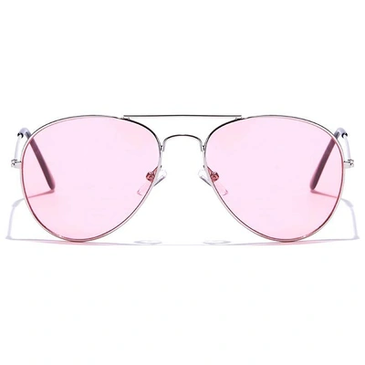 JRS by Coolwinks S33A5673 Pink Tinted Pilot Sunglasses for Men and Women