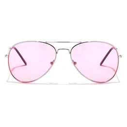 JRS by Coolwinks S33B6017 Pink Tinted Pilot Sunglasses for Men and Women