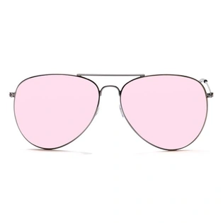 JRS by Coolwinks S17C5913 Pink Tinted Pilot Sunglasses for Men and Women