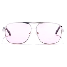 JRS by Coolwinks S23A5654 Pink Tinted Retro Square Sunglasses for Men and Women