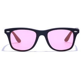 JRS by Coolwinks S23A6347 Pink Tinted Retro Square Sunglasses for Men and Women