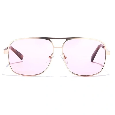 JRS by Coolwinks S23B5654 Pink Tinted Retro Square Sunglasses for Men and Women