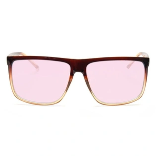 JRS by Coolwinks S23B6362 Pink Tinted Retro Square Sunglasses for Men and Women