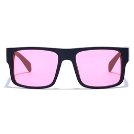 JRS by Coolwinks S23C6343 Pink Tinted Retro Square Sunglasses for Men and Women