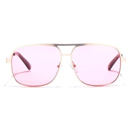 JRS by Coolwinks S33B5652 Pink Tinted Retro Square Sunglasses for Men and Women