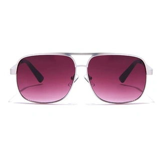 JRS by Coolwinks S17A5656 Purple Gradient Retro Square Sunglasses for Men and Women