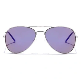 JRS by Coolwinks S17B6026 Purple Mirror Pilot Sunglasses for Men and Women