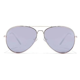 JRS by Coolwinks S10A5896 Silver Mirror Pilot Sunglasses for Men and Women