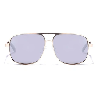 JRS by Coolwinks S10B5657 Silver Mirror Retro Square Sunglasses for Men and Women