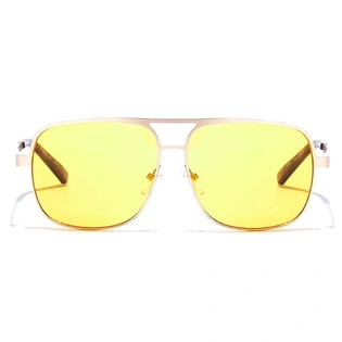 JRS by Coolwinks S20B5650 Yellow Tinted Retro Square Sunglasses for Men and Women