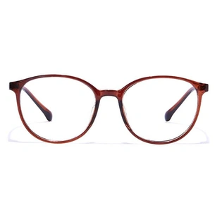 GRAVIATE by Coolwinks E15A7288 Glossy Brown Full Frame Round Eyeglasses for Men and Women