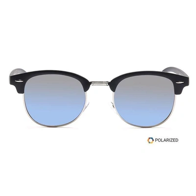 ELITE by Coolwinks S20B5437 Blue Polarized Clubmaster Sunglasses for Men and Women