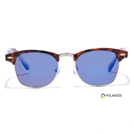 ELITE by Coolwinks S20C5610 Blue Polarized Clubmaster Sunglasses for Men and Women