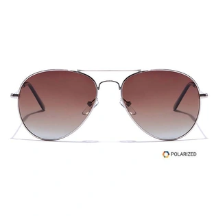 ELITE by Coolwinks S15A5420 Brown Polarized Pilot Sunglasses for Men and Women