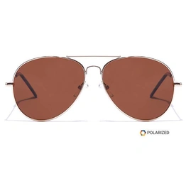 ELITE by Coolwinks S15A5530 Brown Polarized Pilot Sunglasses for Men and Women