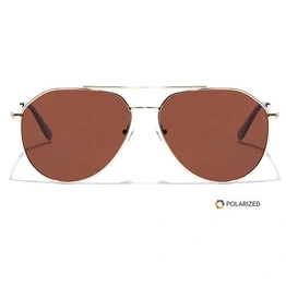 ELITE by Coolwinks S15A5572 Brown Polarized Pilot Sunglasses for Men and Women