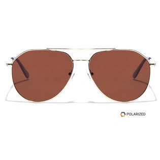 ELITE by Coolwinks S15A5572 Brown Polarized Pilot Sunglasses for Men and Women