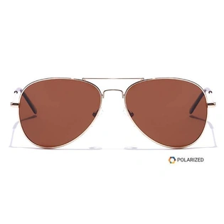 ELITE by Coolwinks S15A5614 Brown Polarized Pilot Sunglasses for Men and Women