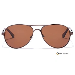 Elite by Coolwinks S15A6423 Brown Polarized Pilot Sunglasses for Men and Women