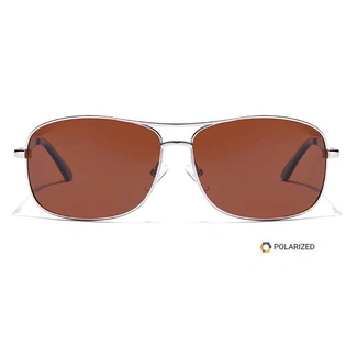 ELITE by Coolwinks S15B5489 Brown Polarized Wraparound Sunglasses for Men and Women