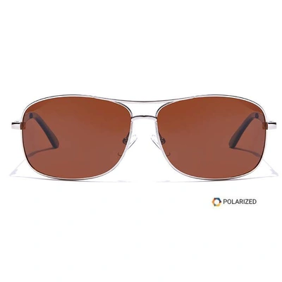 ELITE by Coolwinks S15B5489 Brown Polarized Wraparound Sunglasses for Men and Women