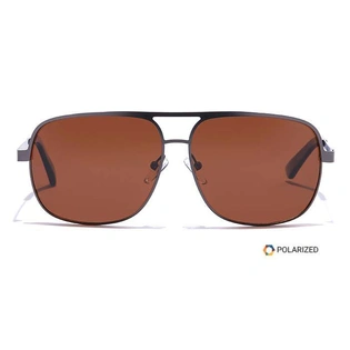 ELITE by Coolwinks S15C5399 Brown Polarized Wraparound Sunglasses for Men and Women