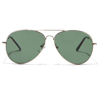 ELITE by Coolwinks S35A5352 Green Tinted Pilot Sunglasses for Men and Women