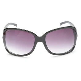 Oversized Shiny Black Gradient Sunglasses for Girls