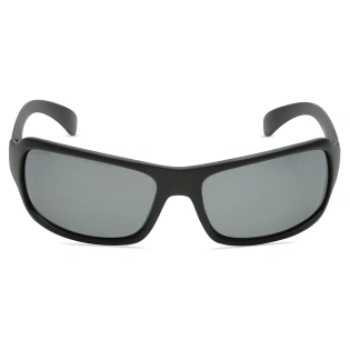 Sporty Wrap Matt Black Polarized + UV Protected Sunglasses for Unisex