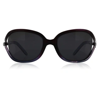 Oversized Shiny Black Polarized Sunglasses for Girls