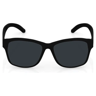 Round Shiny Black UV protected Sunglasses for Male