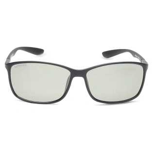 Sporty Matt Black Photochromatic Sunglasses for Guys