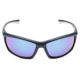 Sporty Matt Black Mirrored Sunglasses for Guys