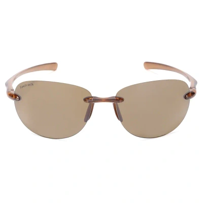 Sporty Shiny Brown Non Gradient Sunglasses for Guys