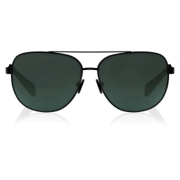 Pilot Shiny Black Polarized + UV Protected Sunglasses for Guys