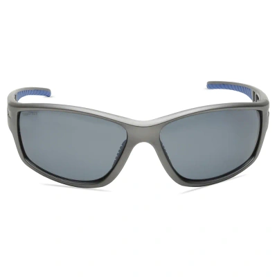 Sporty Wrap Matt Grey Polarized + UV Protected Sunglasses for Guys