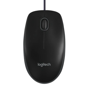 Logitech B100 Wired Optical Mouse (USB, Black)