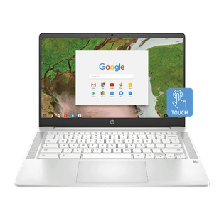 HP Chromebook 14a-na0002TU Intel N4020 / 4 GB / 64GB SSD + 100GB Cloud + 256GB expandable / 14 Inche / Intel HD Graphics / Chrome OS, G-suite, MSO apps / Island KBD, Google Assistant